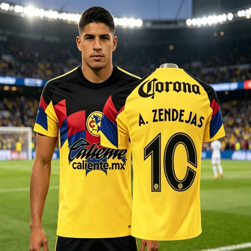Camiseta de Fútbol México América Número 9 Henry Martín 10 Sendehas 8 Hidalgo 2026 Transpirable de Secado Rápido para Niños y Familia