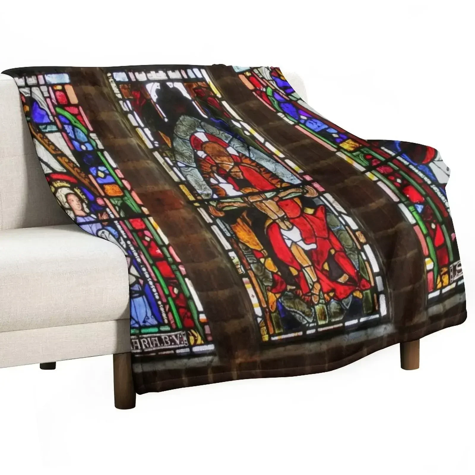 

Stained Glass Window at Hever Castle Throw Blanket Soft Plaid Luxury Designer for babies Blankets