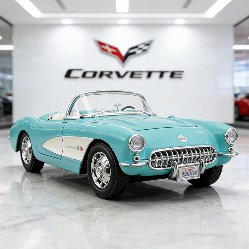 

Maisto 1:24 Chevrolet Corvette 1957, литая модель автомобиля из сплава, игрушечная машинка, миниатюрная масштабная модель автомобиля для детей