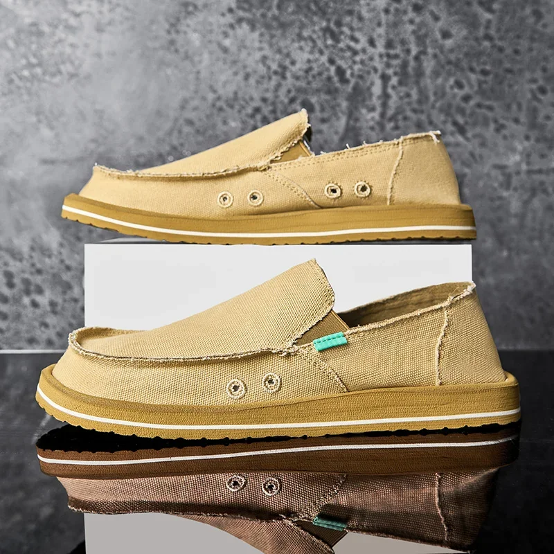 

Fashion Men's Sneakers Canvas Breathable Men's Walking Driving Shoes Comfortable Outdoor Men Flats Casual Shoes