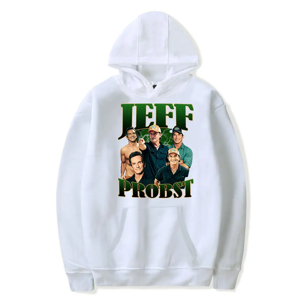 Jeff Probst Vintage 90s Hoodie Men and Women Hip-hop Sports Spring and Autumn Sweatshirt Harajuku Pullover