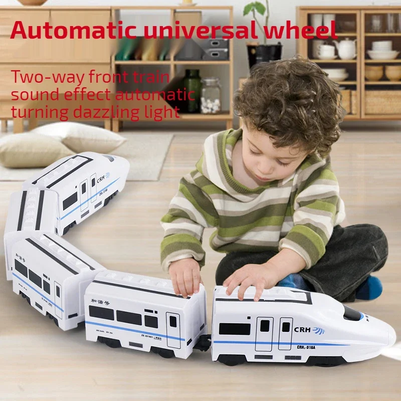 Train électrique universel FTP, véhicule non télécommandé, jouets simulant, chemin de fer à grande vitesse, modèle de véhicule à moteur, cadeau pour bébé