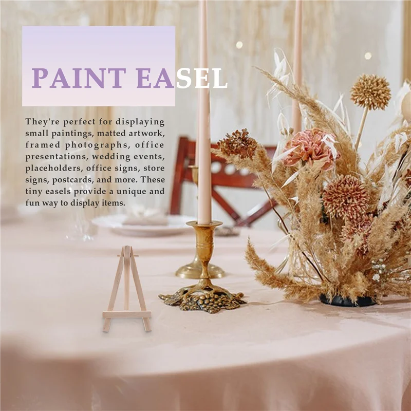 QWE-24Pcs 12.7Cm Mini Wooden Display Stands, Easels, Table Top Stands, Suitable For Children's Handicrafts, Business Cards
