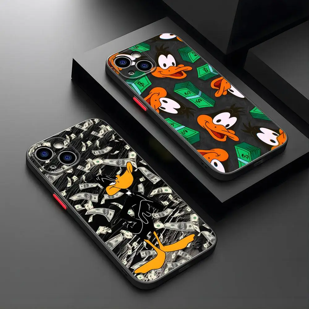 P-Porky Daffy Cute Duck Phone Case For IPhone 15 Plus 14 Pro Max 13 11 12 Mini Xs X Xr 7 8 Plus Se Matte Translucent Back Cover