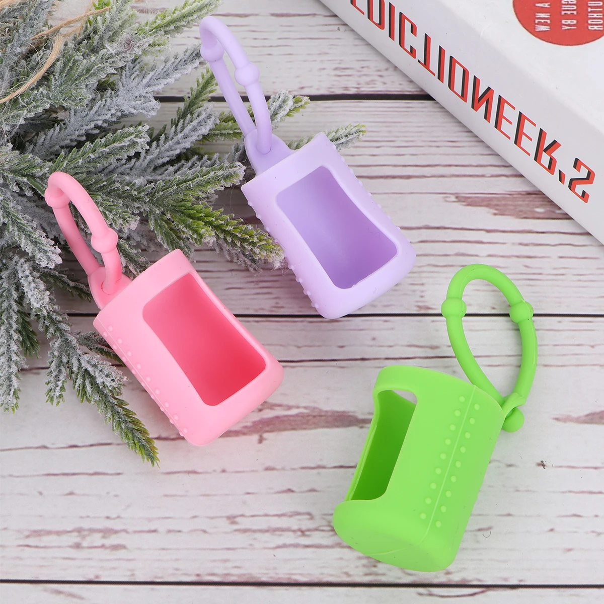 

6pcs Essential Oil Bottle Protector Sleeve Silicone Cover for Travel Roller Case Small Scent Adjustable Strap Belt Loop Safe