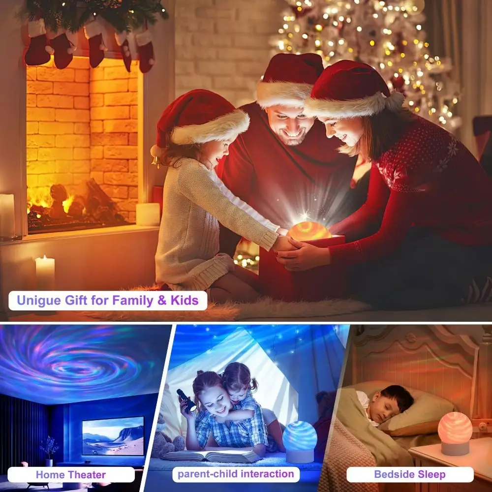 Rotating Star Projector Lamp Dynamic Soft Light Galaxy Star Projector Touch Control Dreamlike Aurora Projection Light