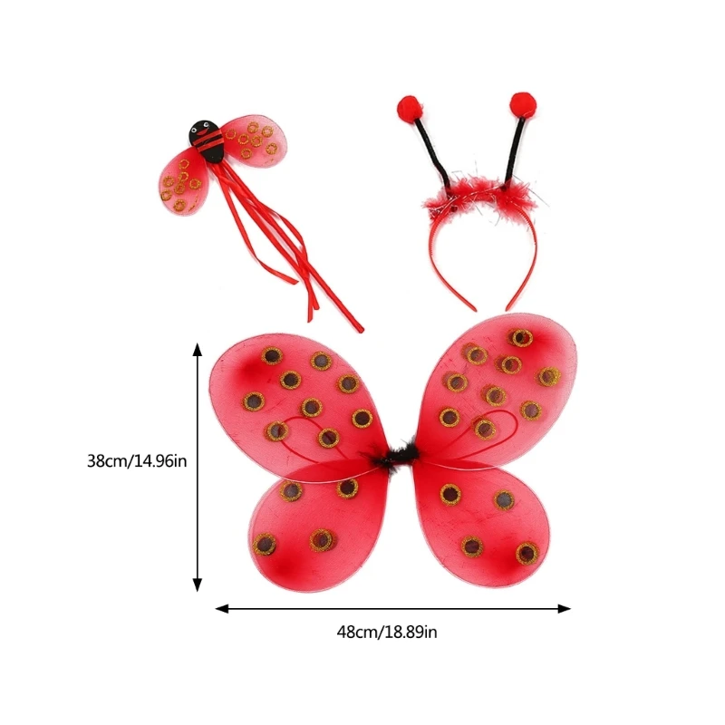 Accesorios para disfraz insecto volador mariposa, disfraz Animal con varita, falda, diadema para Cosplay infantil,