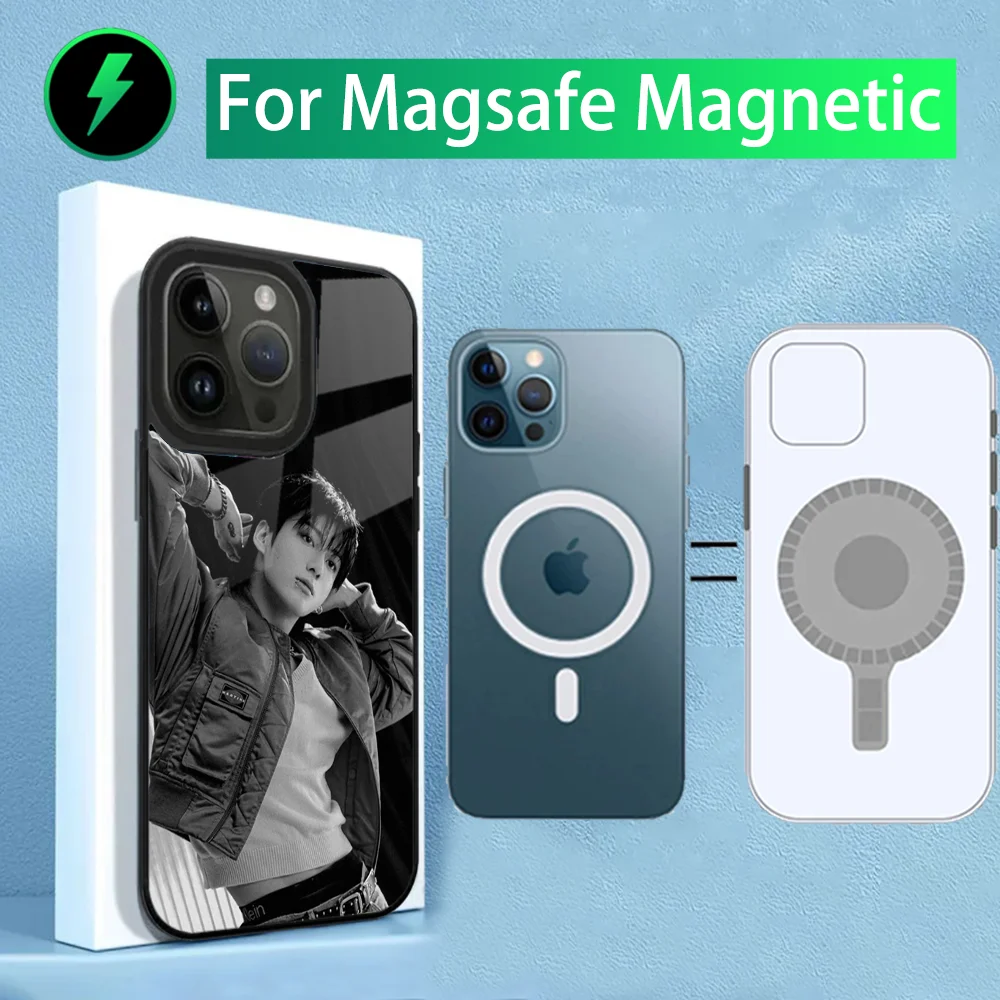 Kpop J-JungKookS-S Phone Case For iPhone 15,14,13,12,11,Plus,Pro,Max Mini Magsafe Magnetic Wireless Charging