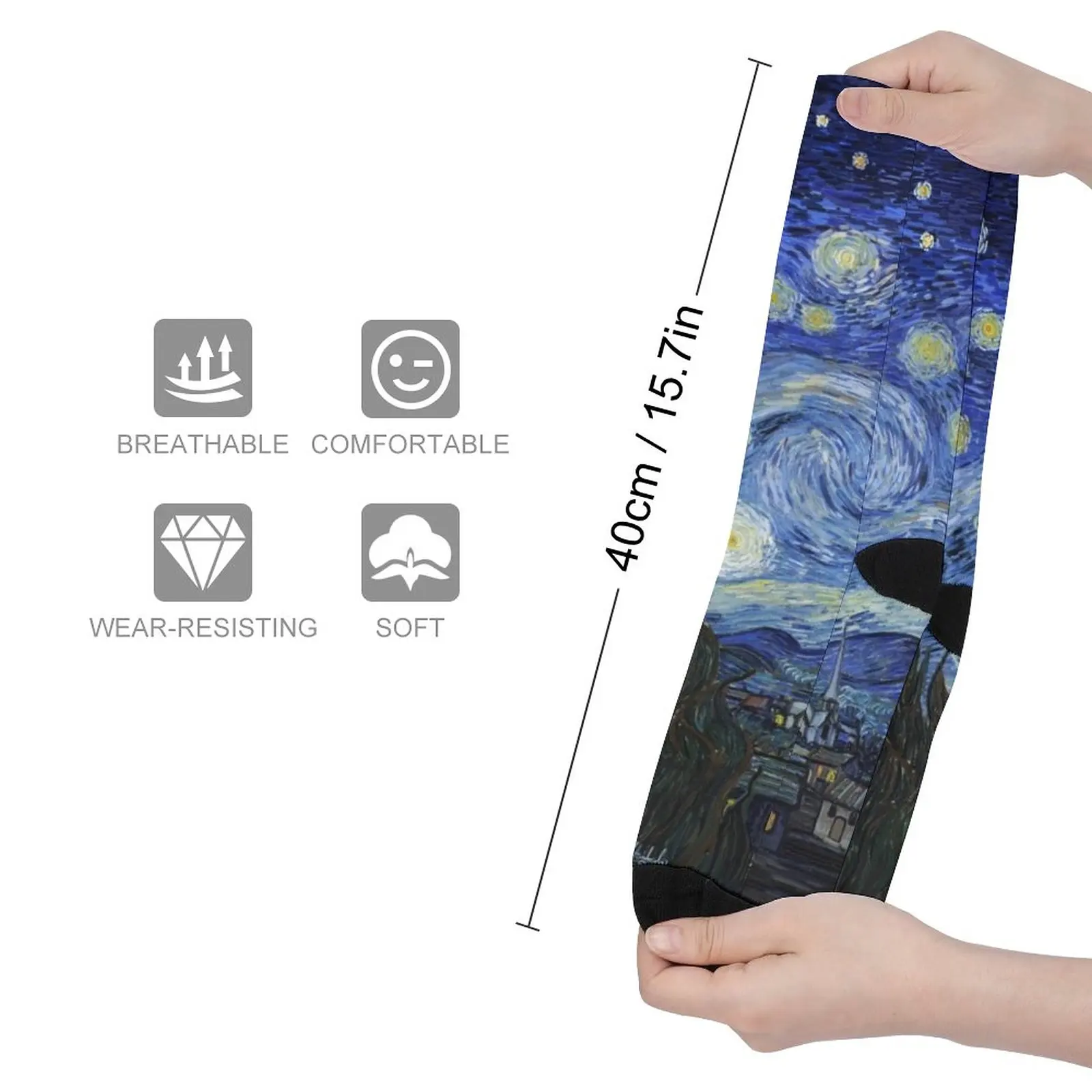 The Starry Night Panorama Socks basket ball compression stockings for Women hiking