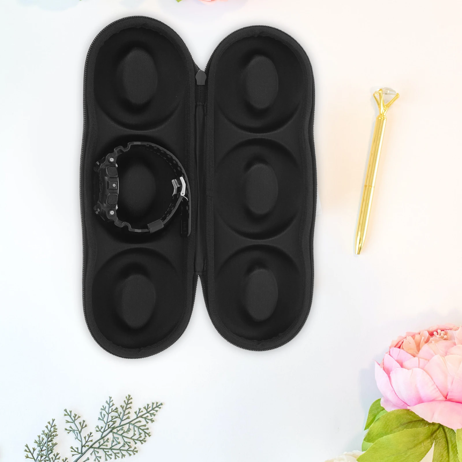 

EVA Watch Storage Box Organizer Holder Portable Anti-scratch Case for Watches Jewelries Outdoor Household Use Zipper Secure