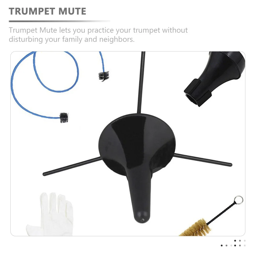 

Trumpet Cleaning Kit Plastic Metal St Mute Brush Gloves Small Instruments Care Maintenance Accessory DIY Decor