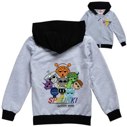 Sprunki Cartoon zipper Jackets Baby Girls Game Incredibox Casual Jacket Children Tops Clothes Boys Autumn Kids Sportswear 2-16Y