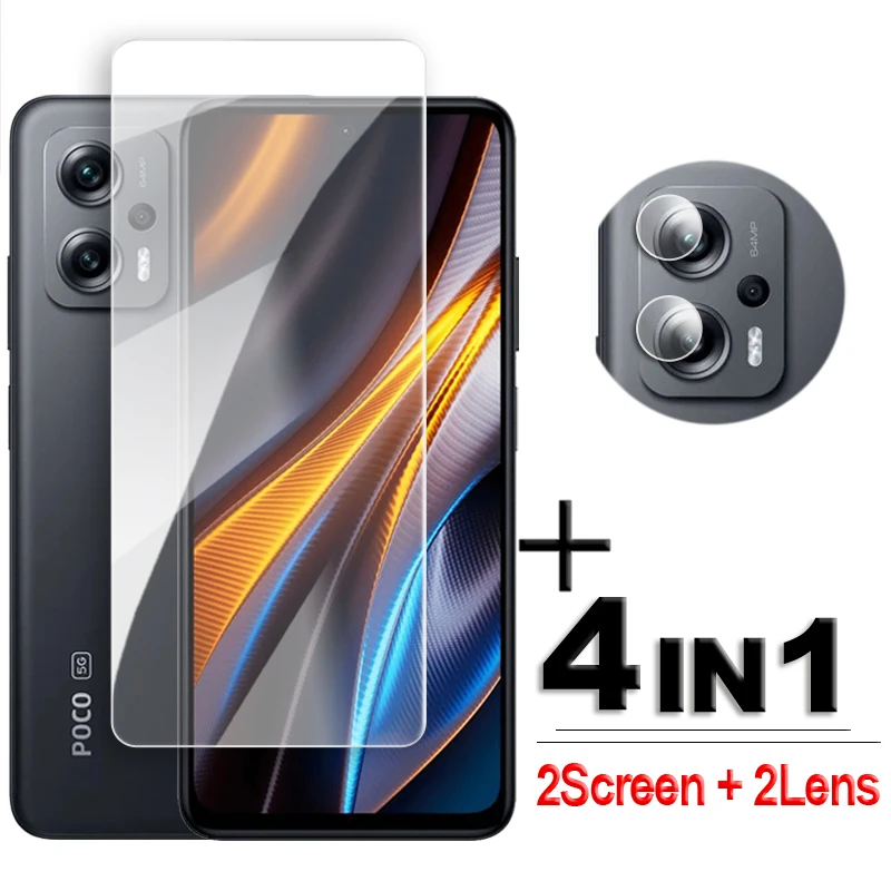 For POCO X4 GT 5G Glass For POCO X3 X4 X5 Pro X3 X4 GT Tempered Glass Full Glue Clear Screen Protector For POCO X4 GT Lens Flim