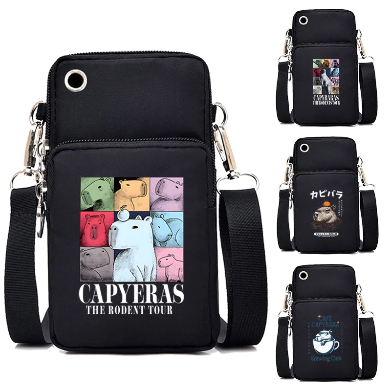 Capybara The Rodent Tour Concerts Small Crossbody Bag Women Cartoon Shoulder Bag Canvas Mini Mobile Phone Bag Unisex Handbag