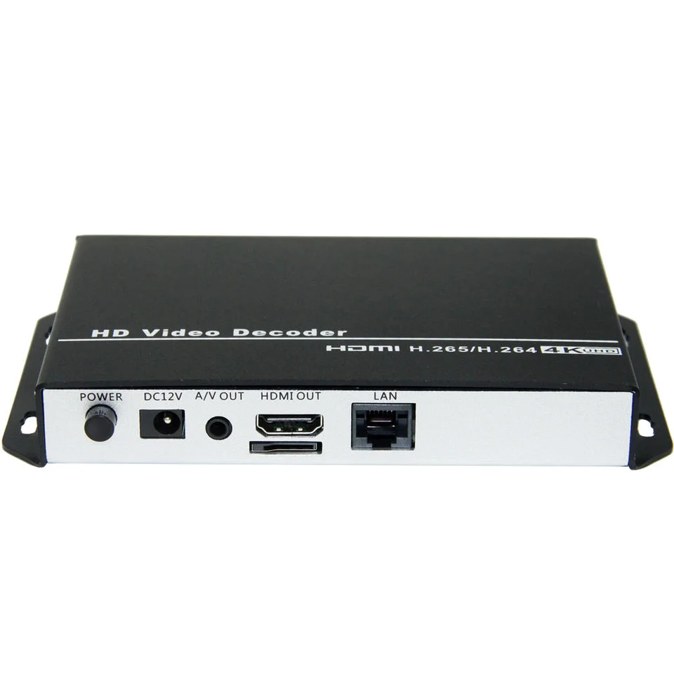 

4K H.265 & H.264 HEVC Video Decoder AV Audio Output For Advertisement Display Media IP Camera Live Sports Video Streaming