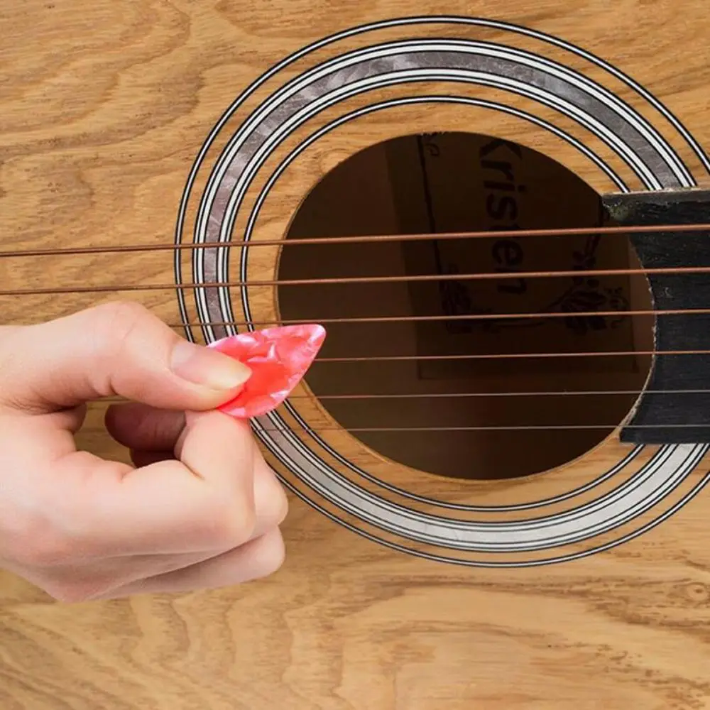 10Pcs Celluloid Guitar Picks Thickness 0.46/0.71/0.96mm Smooth Surface Acoustic Guitar Picks with Pick Holder Bright Colors