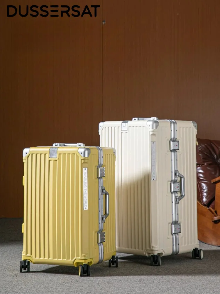 

Aluminum Alloy Travel Suitcase Rolling Luggage 20/24/26/28/30 Inch Trolley Carry-On Cabin Large Capacity Suitcase Luggage