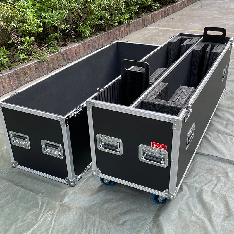 55"-65" Caixa de vôo de TV LCD/LED/Plasma única ajustável universal com rodas de 4"