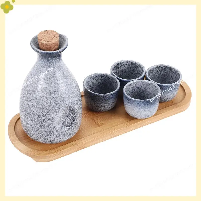 LDHL 1 مجموعة رائعة النمط الياباني السيراميك ساكي كوب ساكي وعاء الرجعية ساكي مجموعة اليابانية الرجعية بسيطة ساكي كوب وعاء #5