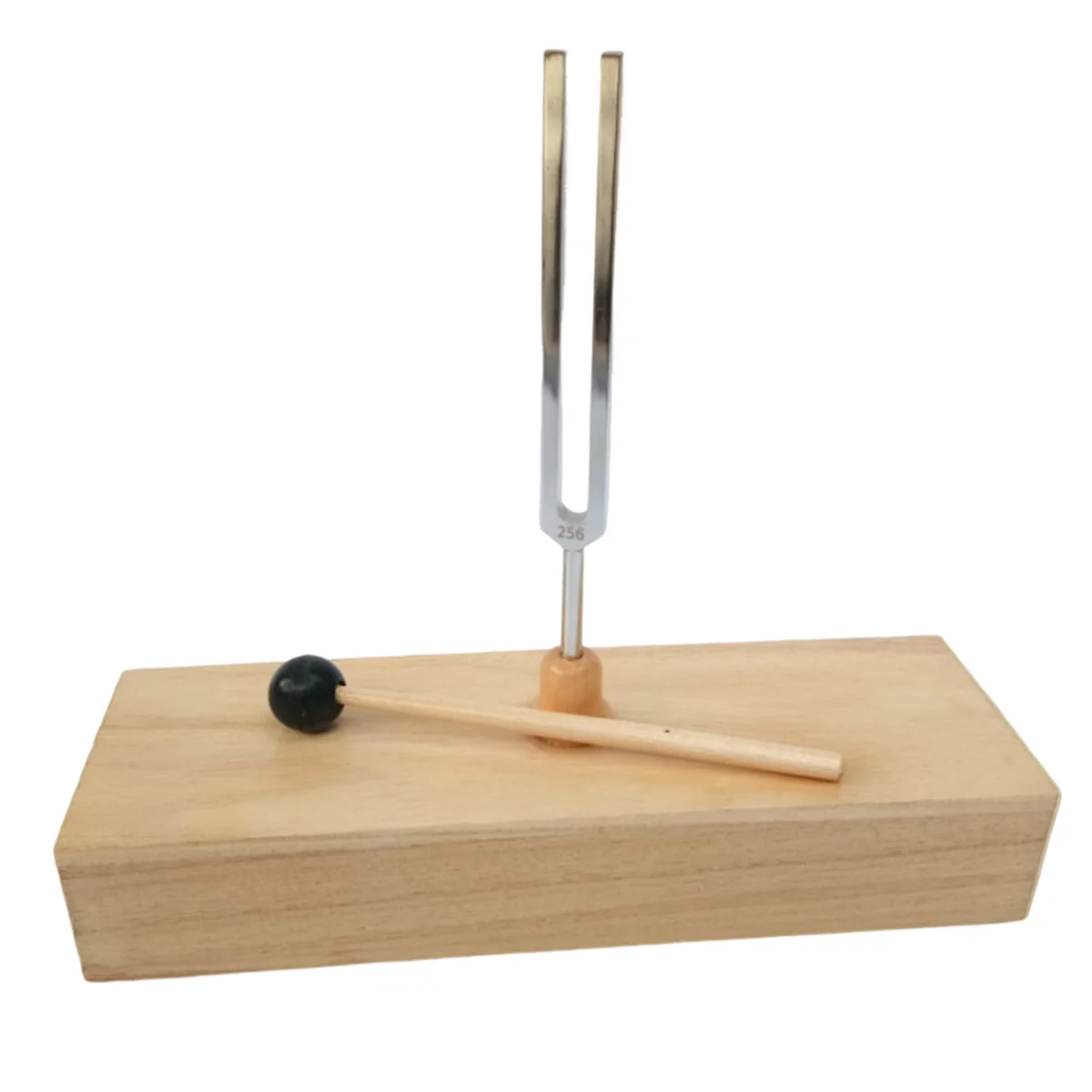 Tuning Fork com caixa ressonante de madeira, ferramentas científicas acústicas, terapia do som, ioga, meditação e relaxamento, 256HZ