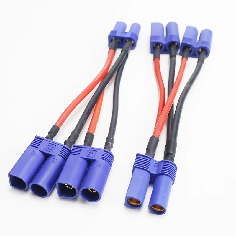 2 قطعة 14AWG 100 مللي متر سلك السيليكون EC5 موصل قابس ذكر/أنثى محول البطارية Y شكل Rc هليكوبتر كابل توسيع
