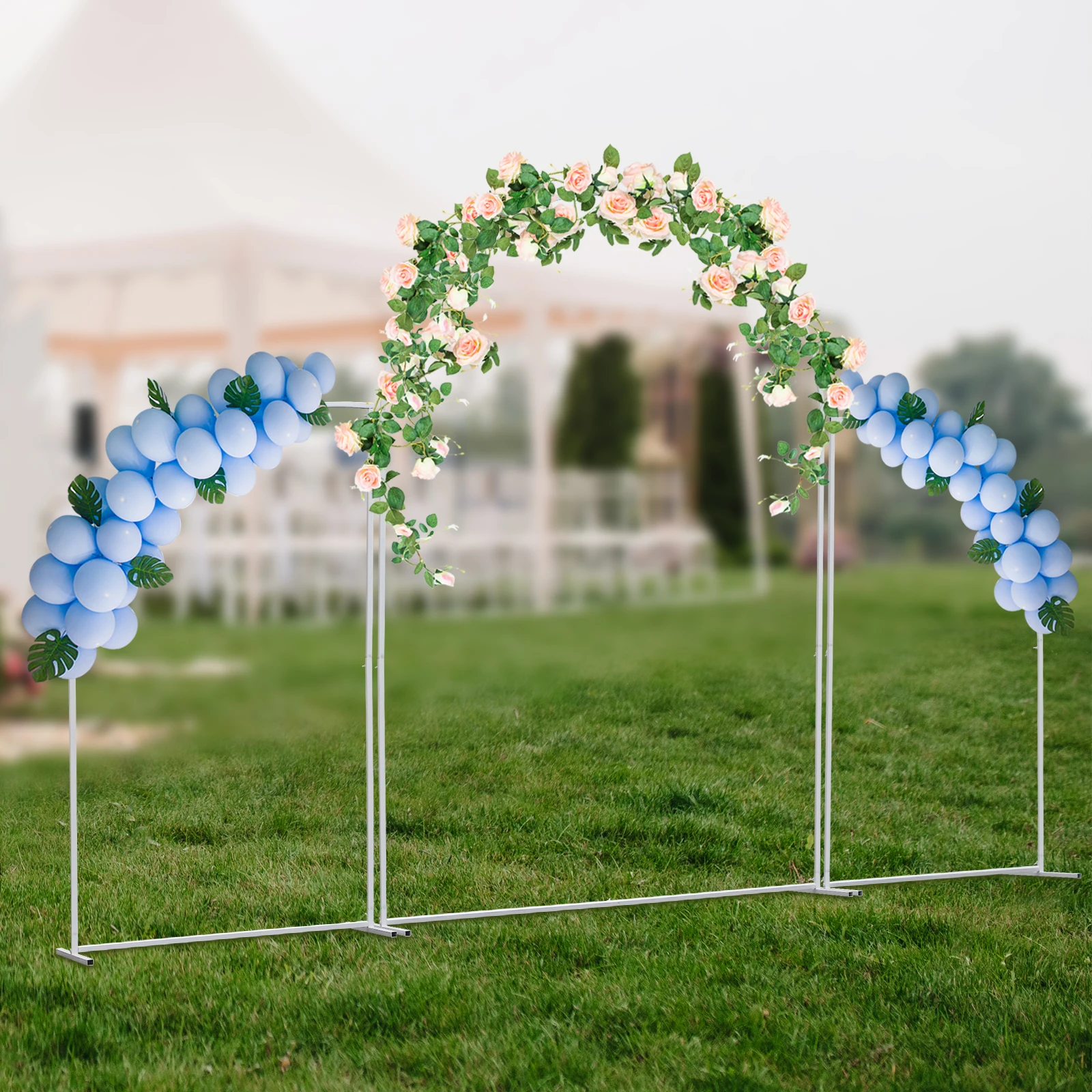 

Metal Wedding Arch Flower Stand Backdrop Stand 7.22ft, Wedding Bracket DIY for Wedding Ceremony Bridal Party Decoration
