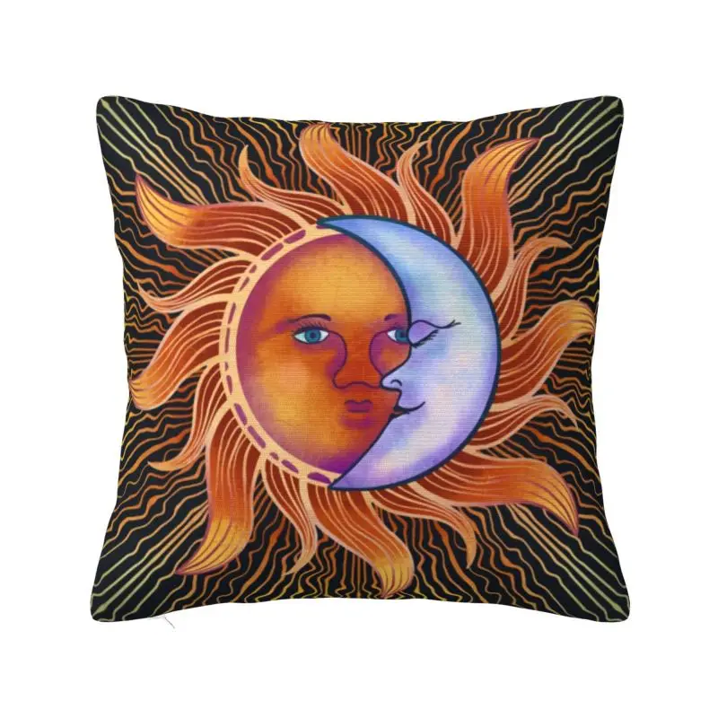 Custom Nordic Style Sun And Moon Cushion Covers 45x45cm Polyester Throw Pillow Case for Sofa Car Square Pillowcase