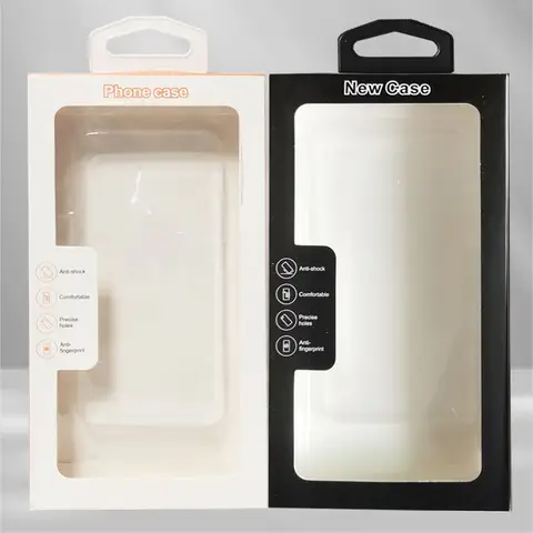 Custom Printed Logo Mobile Phone Cover Box With Window Package Cardboard Cell Phone Case Packaging Box wj08