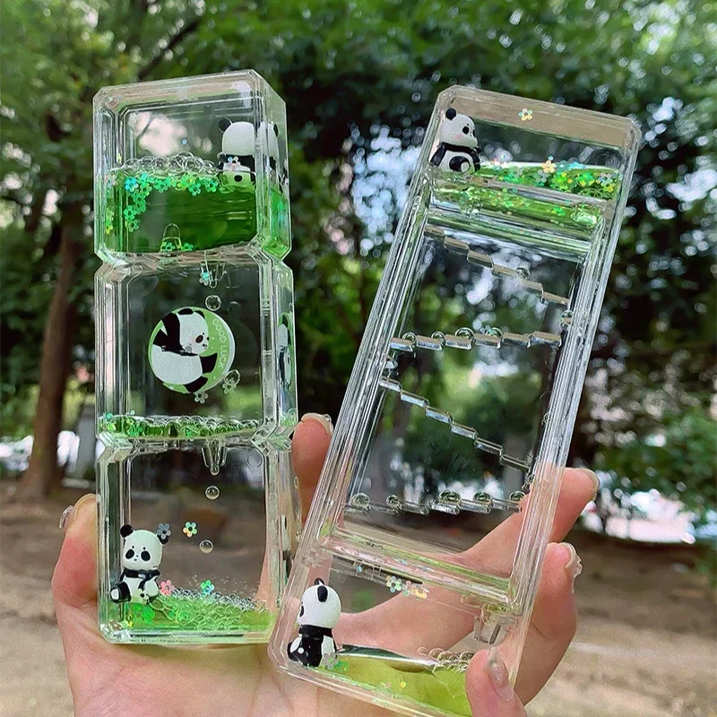 

Decoration Cute Panda Decompression Oil Leak Hourglass Creative Ornament Mood Stabilization Desktop Oil Drop Timer As A Gift