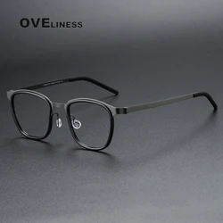 2024 Ultra Light Titanium Glasses Frame Men Prescription male Optical Myopia Eyeglasses Frames Women Denmark Brand full Eyewear