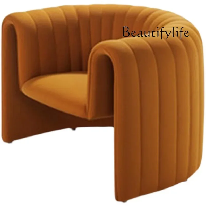 

Italian Minimalist Single Sofa Creative Strange Shape Leisure Chair Pumpkin U-Shaped Hotel Fabric Couch