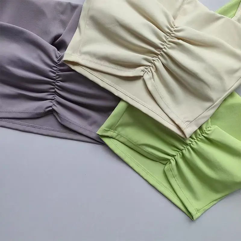 Damen Neckholder-Sporttop mit Polstern, stoßfester, schnelltrocknender Workout-BH, Yoga-Weste für Laufen im Sommer – Detail 5