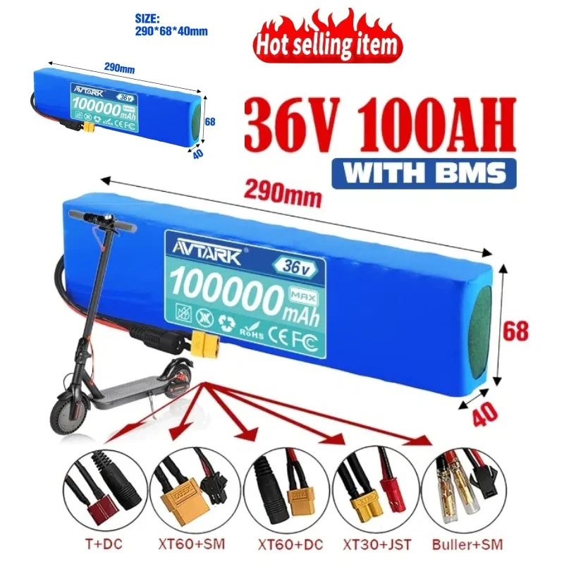 

10S3P 36V 100Ah Battery ebike Battery Pack 18650 Li-ion Batteries 350W 500W For High Power Electric Scooter Motorcycle Scooter