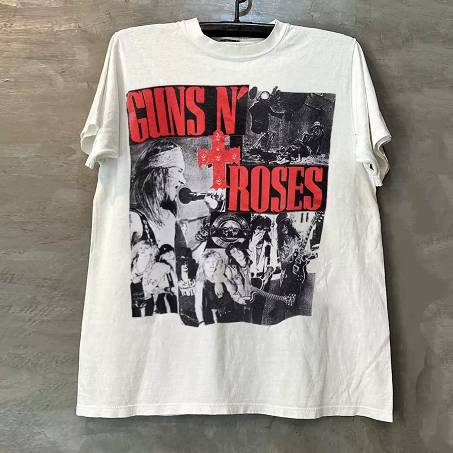 Guns N' Roses Unisex Graphic Tee Soft Breathable 100% Cotton Short Sleeve T-Shirt Stylish Half-Sleeve Summer Top plus Size Available.heavyweight cotton, pre shrunk tee, butterysoft, graphic print crew neck、 gift for menwomen, wash resistant print        .