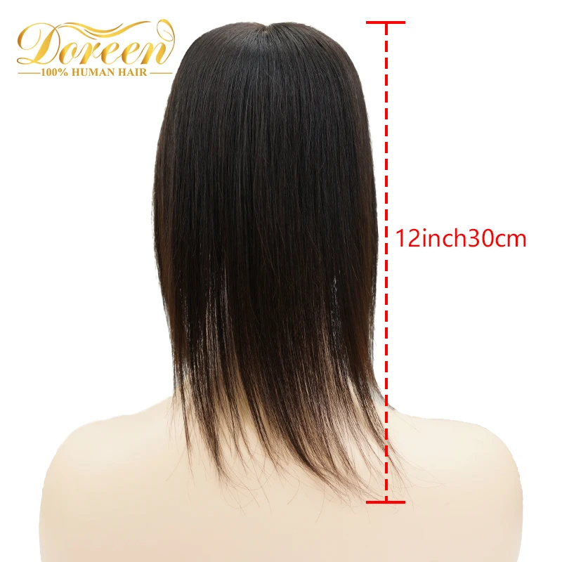 Doreen 7*10 8*12 9*14cm Silk Base Volume Topper Hair 100% Remy Virgin Human Hair Toppers for Women With Thin Hair Natural Color