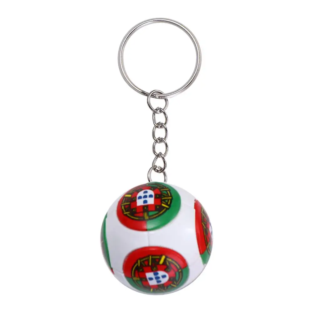 PVC Car Key Pendant Friends Gifts Car Key Chains Football Key Chain World Flag Ball Charms Country Soccer Keyring Bag Pendant