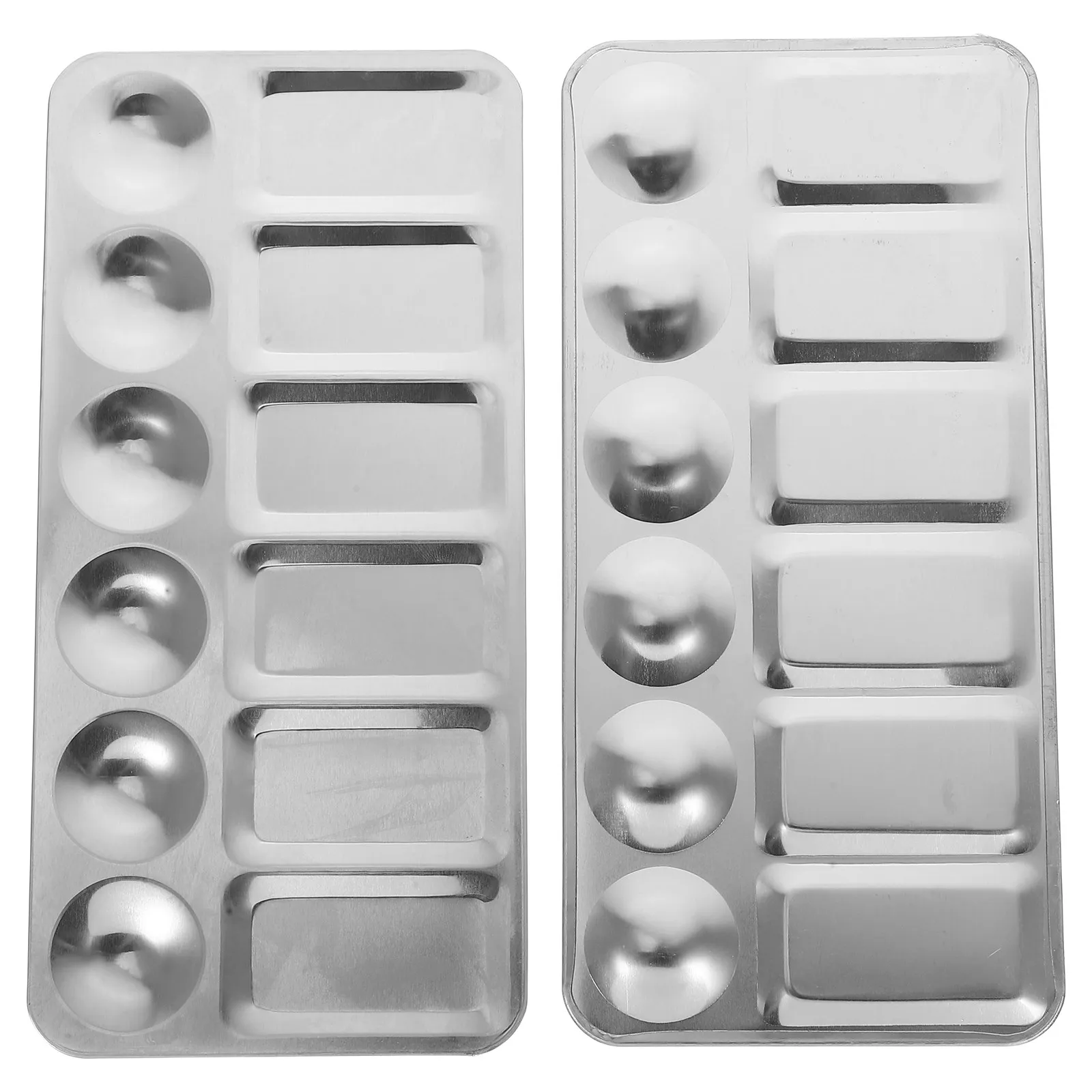 

2Pcs Stainless Steel Pigment Color Mixing Plates for Watercolor Oil Acrylic Painting Art Supplies Pigment Plates