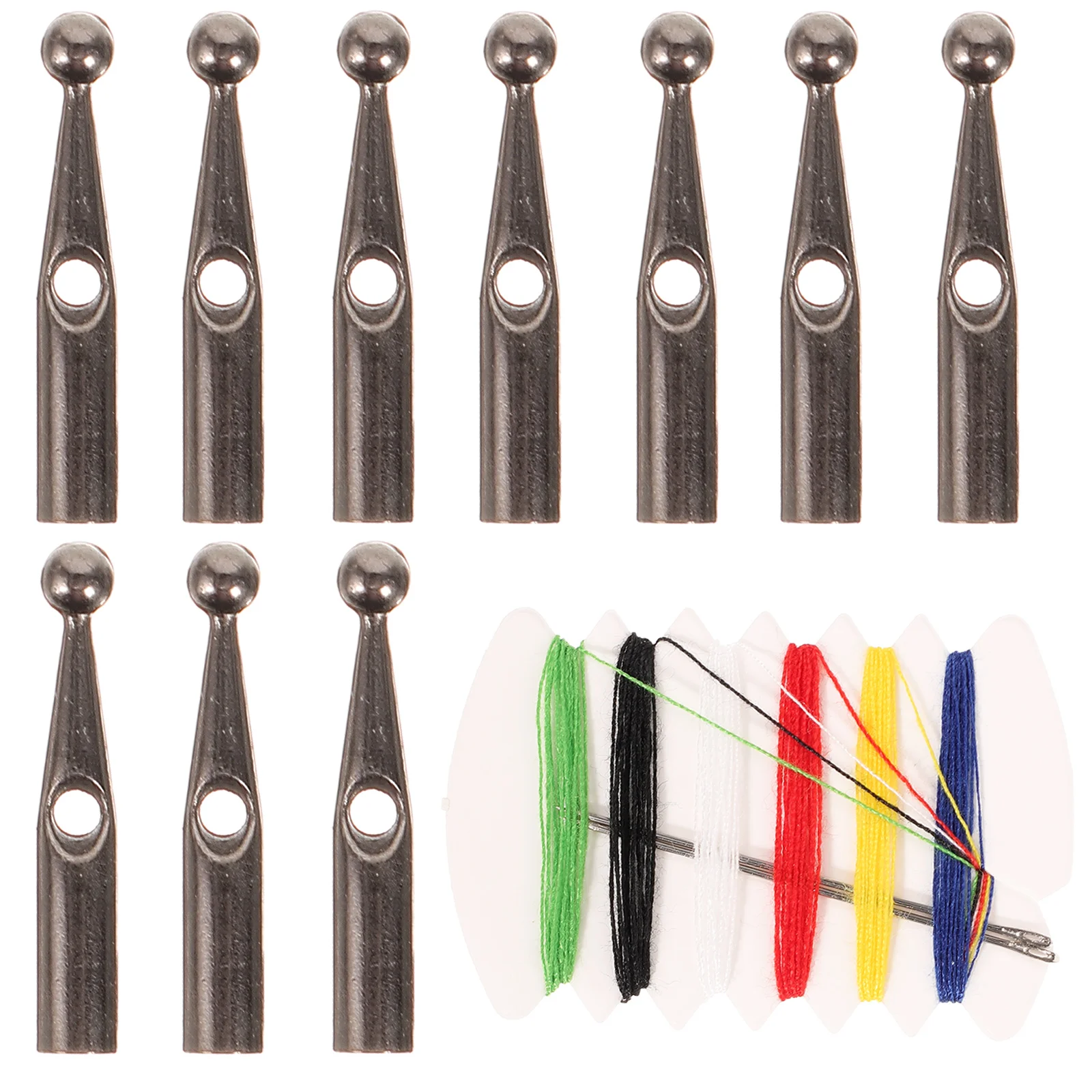 10 Pcs Umbrella Tail Beads Long Handle Repair Parts Accessories Folding Foldable Metal Bone Covers Head Replacement