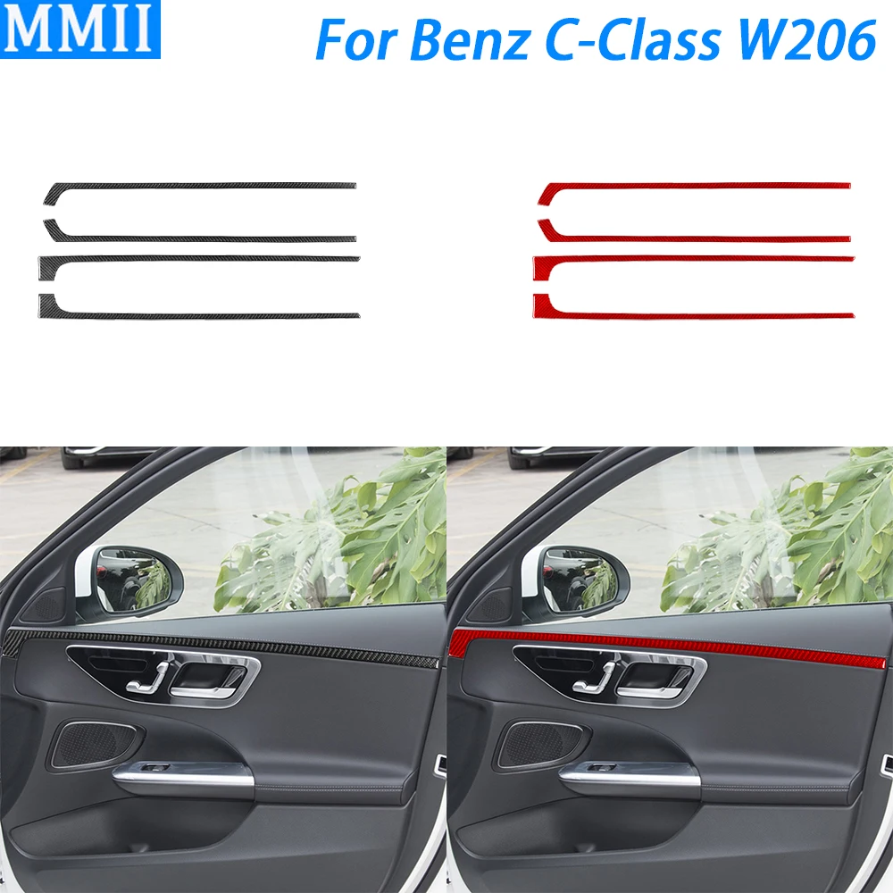 

For Benz C-Class W206 2022-2024 Real Carbon Fiber Inner Door Panel Decorative Strips Car Interior Decoration Accessories Sticker