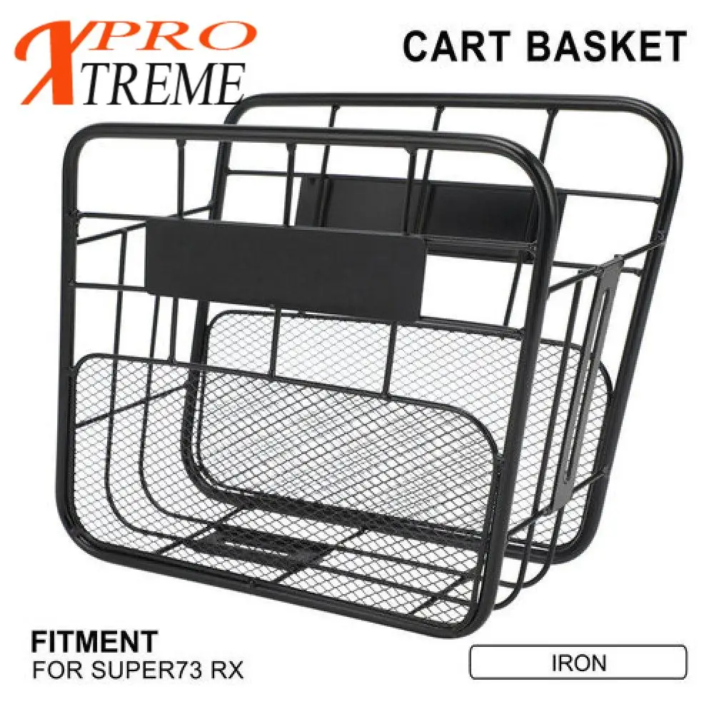 Electric Bicycle Center Mounted Cart Storage Basket For SUPER 73 RX Modification Accessories Black Iron  Durable Detachable