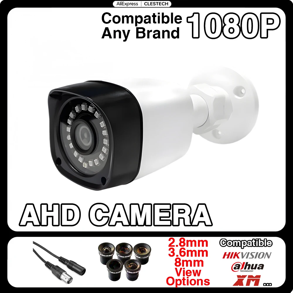 3000TVL 1080P 2MP HD AHD CCTV カメラ屋外防水 IP66 赤外線ナイトビジョンミニブラケット付き 24/7 耐候性モニター