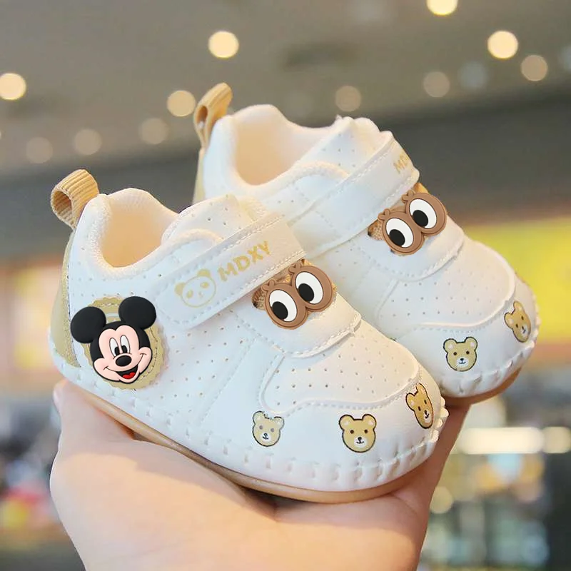 

Disney mickey mouse Spring Baby Toddler Shoes Soft Sole Non-slip Toddler Shoes 0-1 Years Old Boy Girl Baby Sandals first walkers