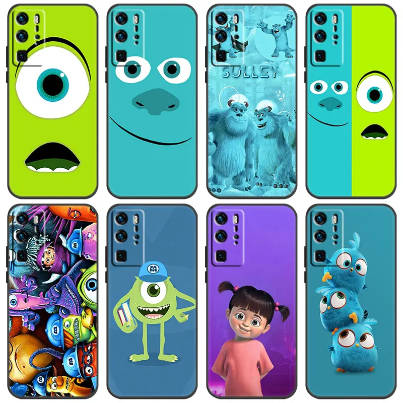 Disney Monsters Inc Case For Huawei P Smart Z S 2021 2020 2019 2018 P50 P40 P30 P20 Pro P10 P9 P8 Lite 2017 5G Black Soft Cover