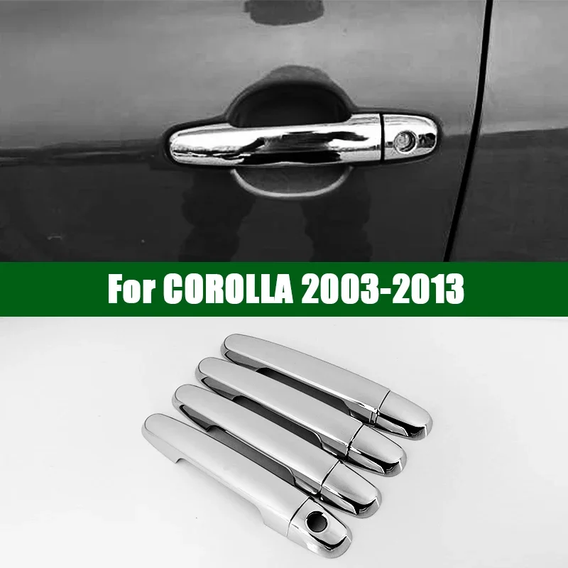 

ДЛЯ 2003-2013 TOYOTA COROLLA ALTIS хромированная серебристая накладка на дверную ручку автомобиля 2004 2005 2006 2007 2008 2009 2010 2011 2012