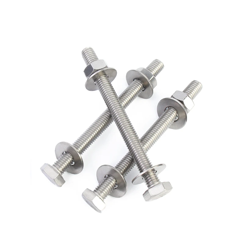 External Hexagon Extended Screws 304 Stainless Steel Outer Flat Hexagon  Bolt for Machine M6 M8 M10 M12 M16 200mm 180mm Long