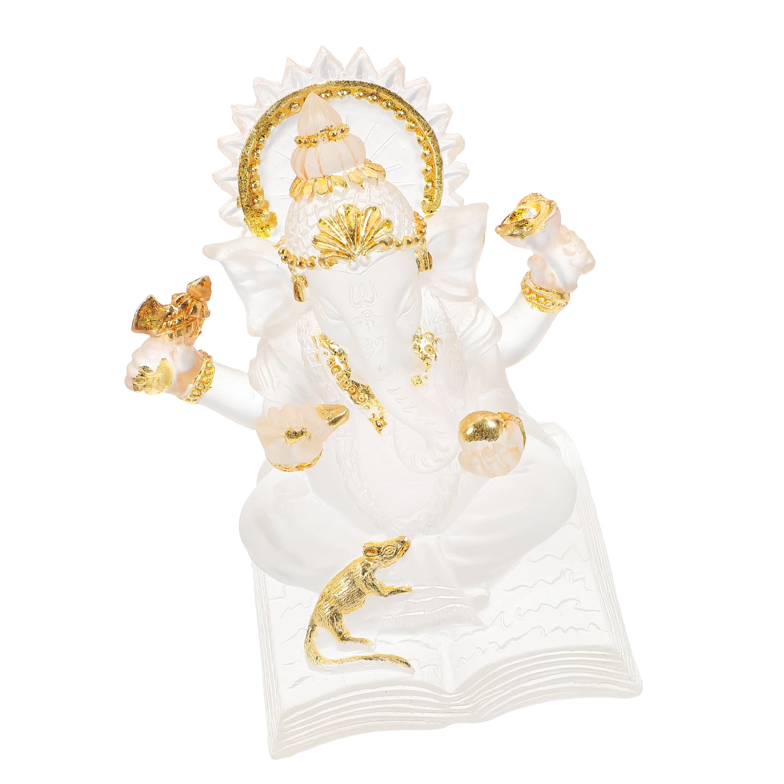 

Ganesha Statue Elephant Sculpture Wealth Indian Statue God Resin Decoration Home Ornament Office Hotel Yard Altar Gift