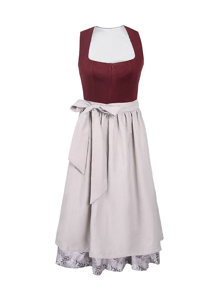 Damen Deutsch Dirndl Kleid Kostüm 2 Stück Oktoberfest Karneval Tracht Bier Set Urlaub Set