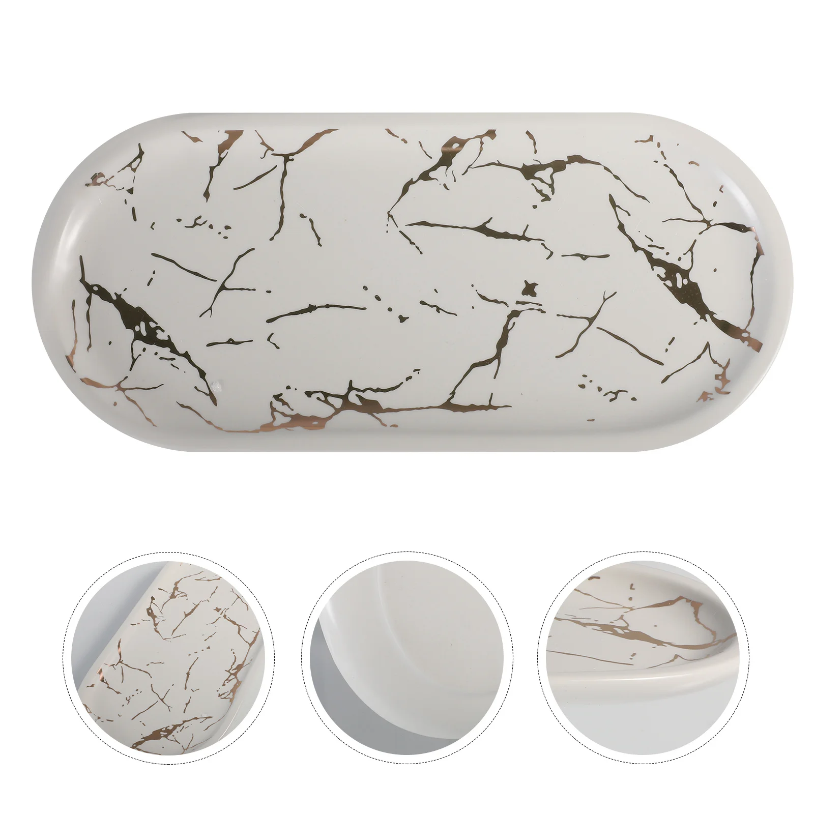

1Pcs Marble Pattern Ceramic Tableware Elliptical Dish Breakfast Dinner Plates Home Kitchen Decor Marbling Dinner Plates