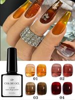 1pcs 10 ML Tortoise Sheer Nail Gel Set  Orange Jelly Gel Nail Polish Uv Nail Polish Nail Foil Gel Nail Polish Set Nail Polish