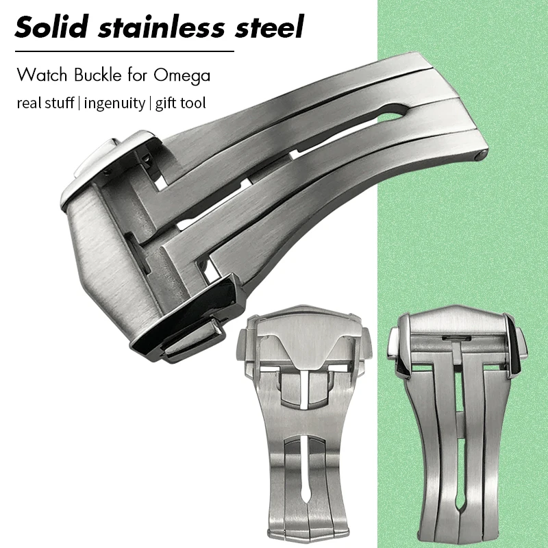 

18 мм высококачественная складная пряжка из нержавеющей стали, раскладывающаяся застежка-бабочка для Omega Seamaster Speedmaster AT150, ремешок для часов